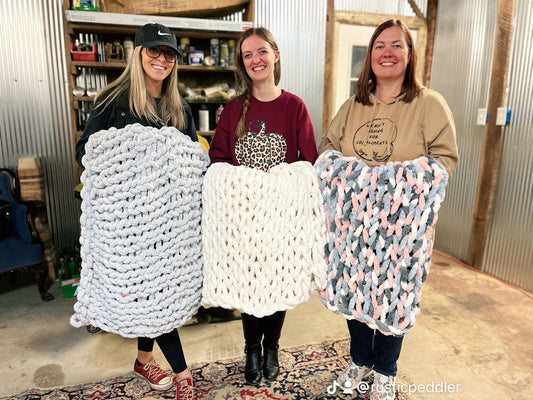 Chunky Knit Blanket DIY Workshop 3/3/24