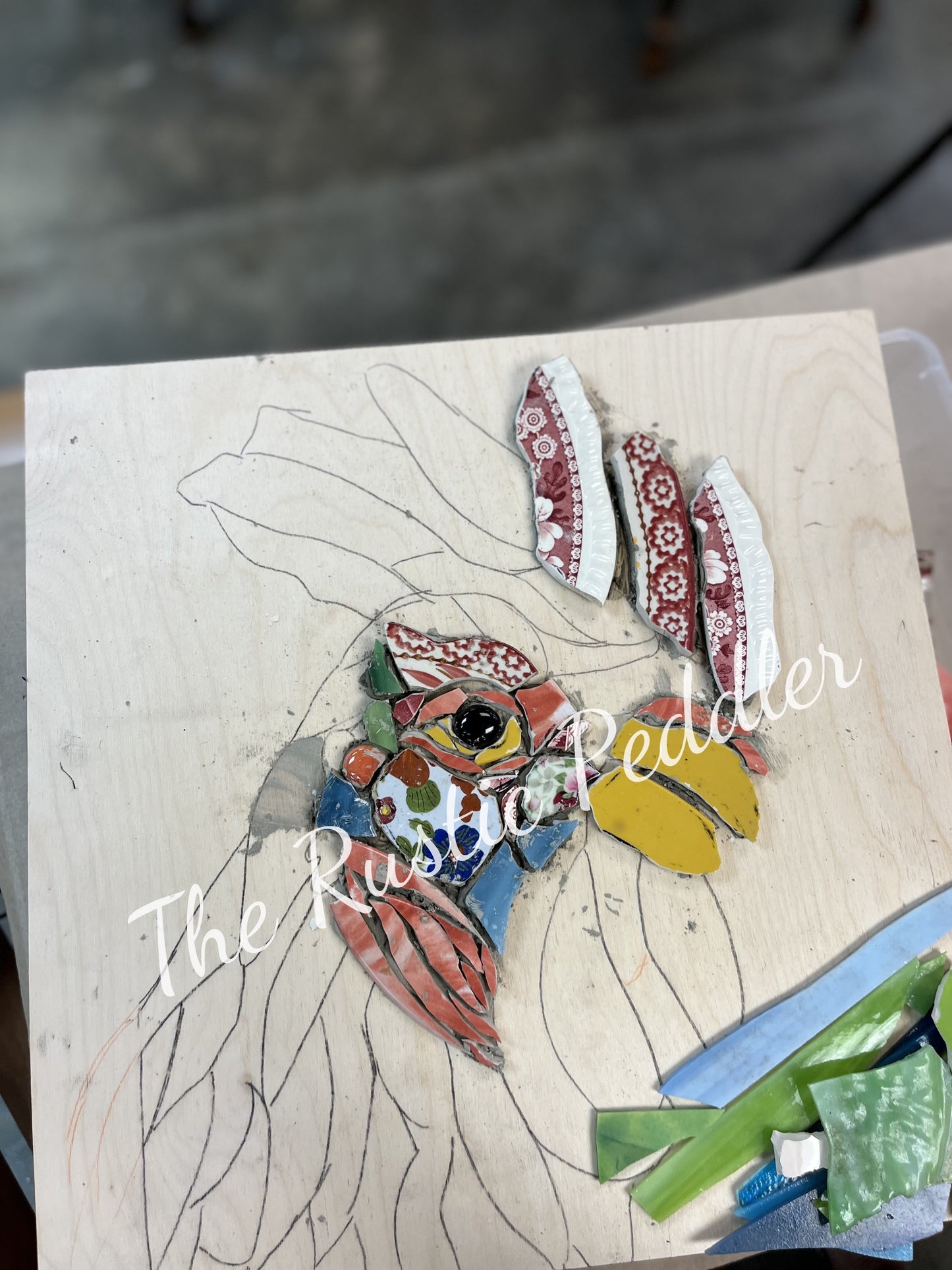 Mosaic Rooster DIY workshop 8/13/22