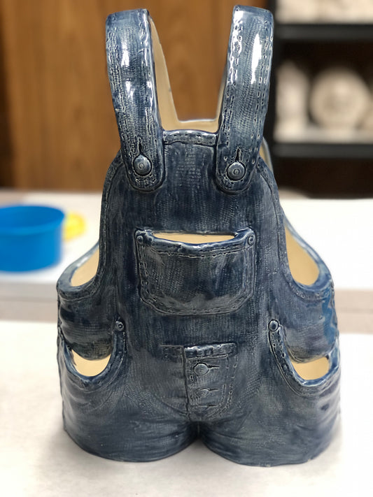 DIY Ceramic Overalls Garden Planter 7/24/21